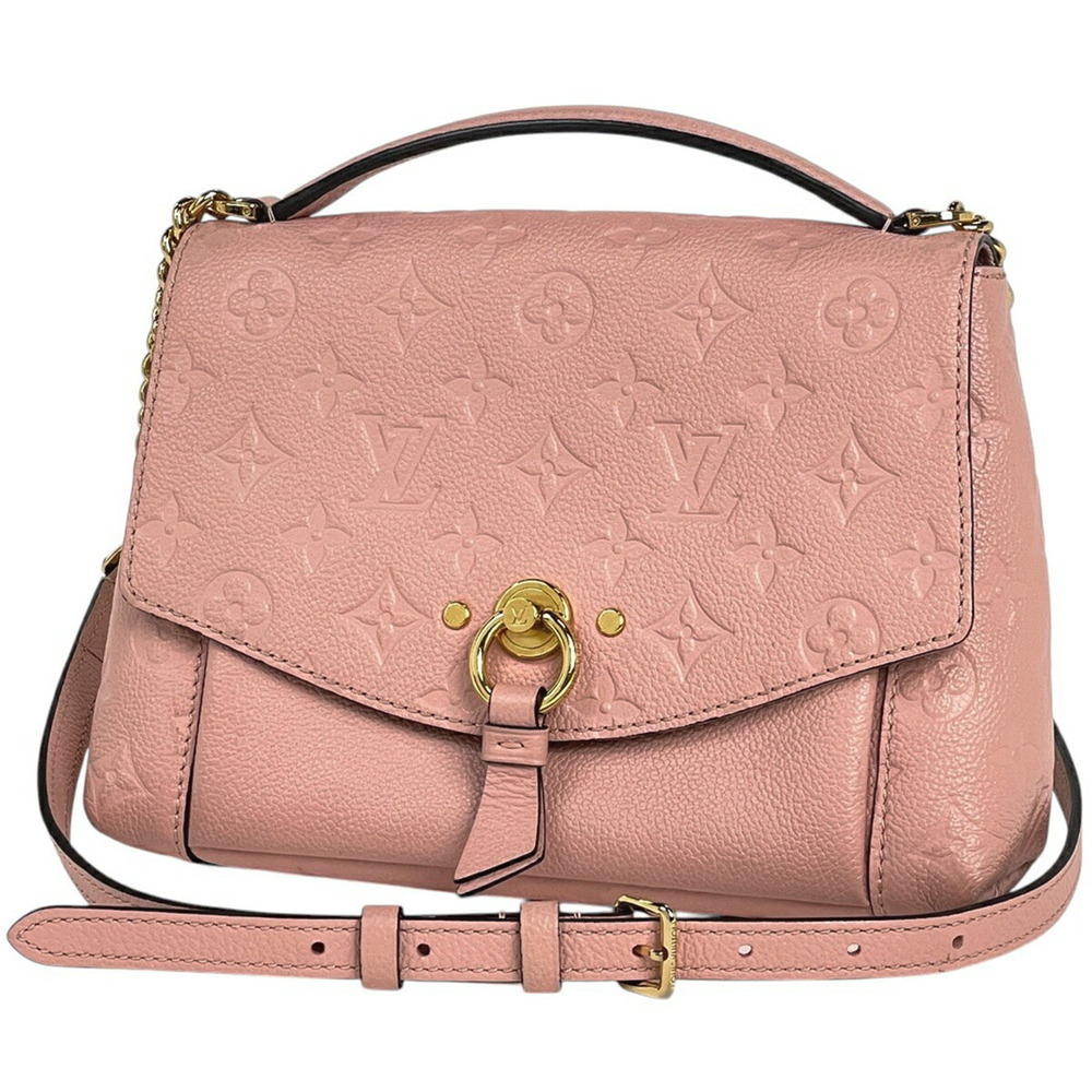 Louis Vuitton Blanche Chain Push Lock Shoulder Bag Empreinte Rose Pink